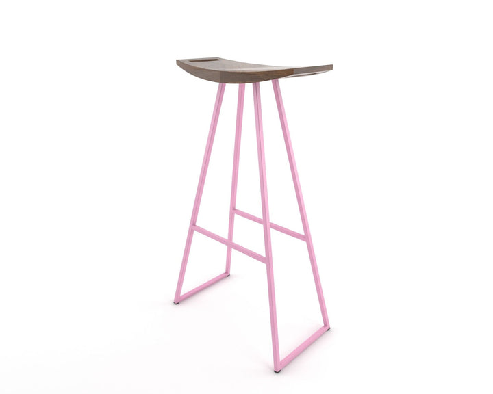 Roberts Bar Stool - Tronk - Stools + Benches + Ottomans - Walnut - Pink - HORNE