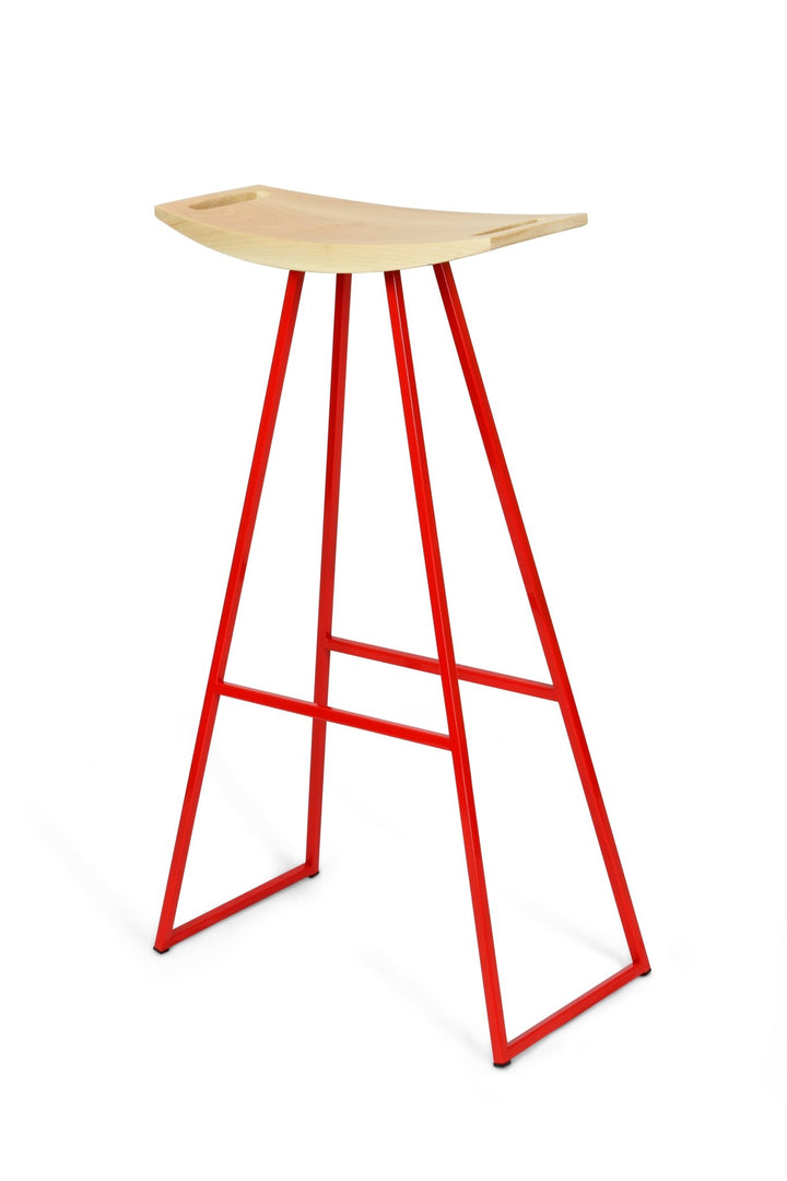 Roberts Bar Stool - Tronk - Stools + Benches + Ottomans - Maple - Red - HORNE