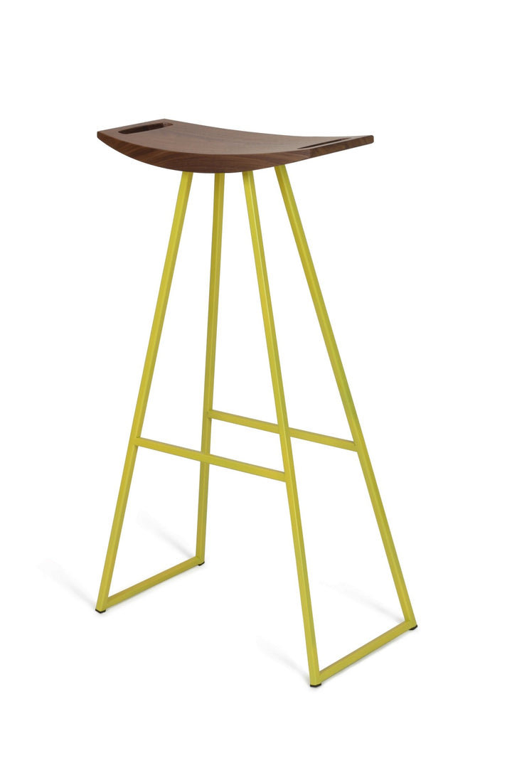 Roberts Bar Stool - Tronk - Stools + Benches + Ottomans - Walnut - Yellow - HORNE
