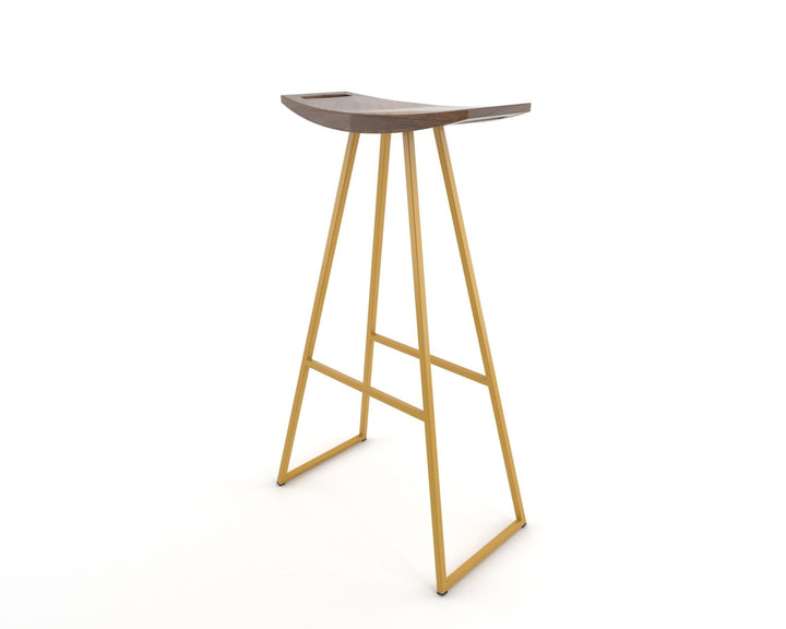 Roberts Bar Stool - Tronk - Stools + Benches + Ottomans - Walnut - Mustard - HORNE