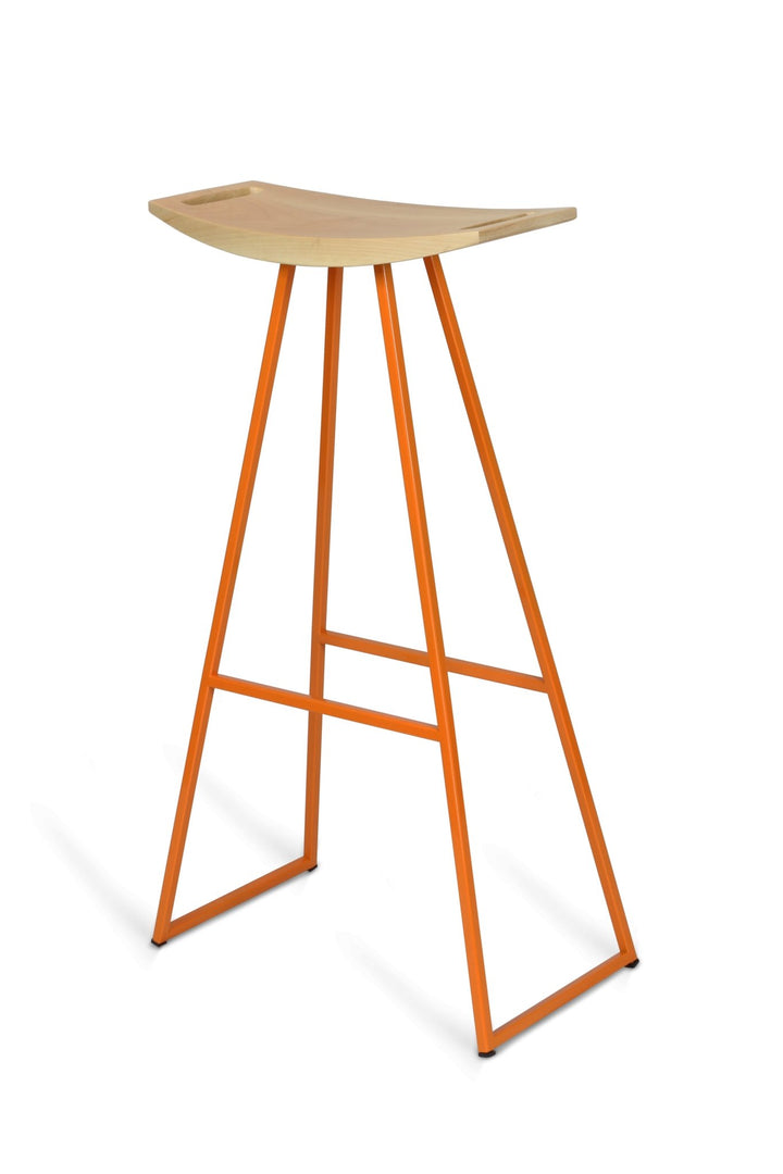 Roberts Bar Stool - Tronk - Stools + Benches + Ottomans - Maple - Orange - HORNE