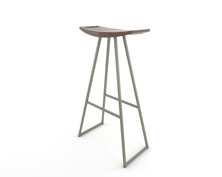Roberts Bar Stool - Tronk - Stools + Benches + Ottomans - Walnut - Prairie Green - HORNE