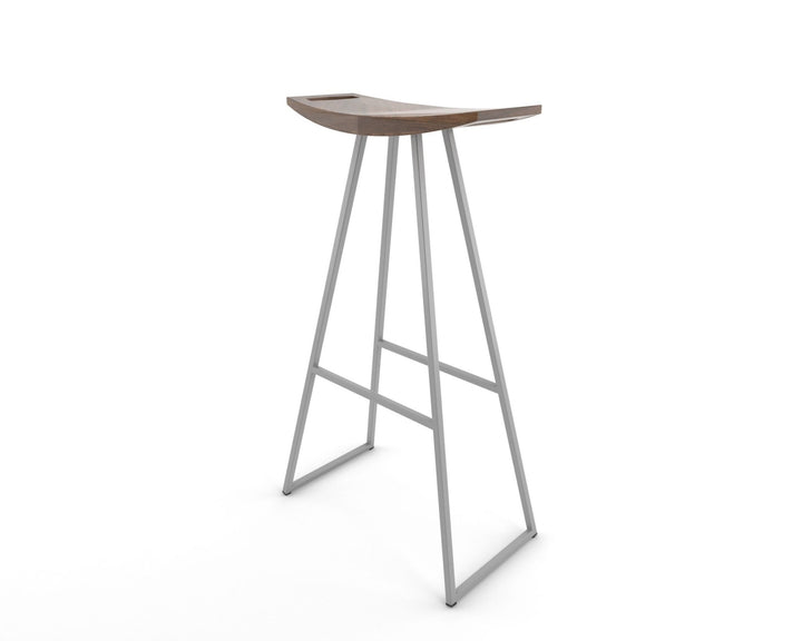 Roberts Bar Stool - Tronk - Stools + Benches + Ottomans - Walnut - Gray - HORNE