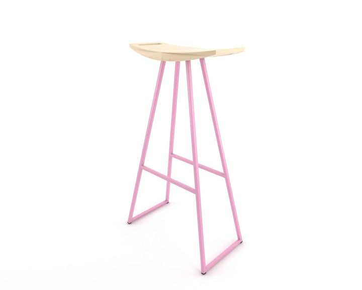 Roberts Bar Stool - Tronk - Stools + Benches + Ottomans - Maple - Pink - HORNE