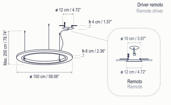 Roda S/150 LED Dimmable Pendant - Bover - Pendants - White - Surface Canopy - HORNE