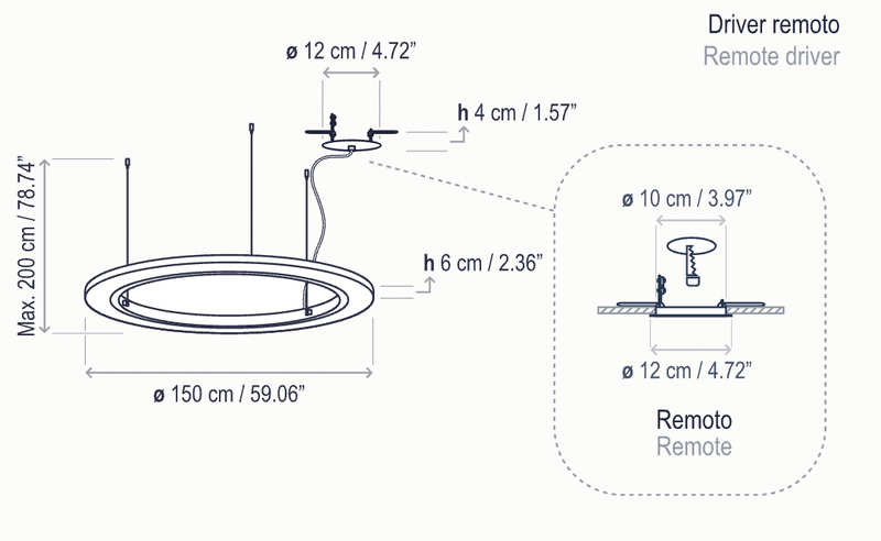 Roda S/150 LED Dimmable Pendant - Bover - Pendants - Cream - Surface Canopy - HORNE