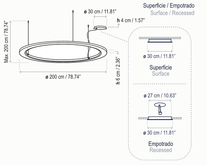 Roda S/200 LED Dimmable Pendant - Bover - Pendants - White - Surface Canopy - HORNE