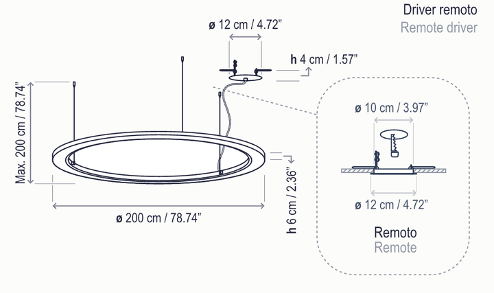 Roda S/200 LED Dimmable Pendant - Bover - Pendants - White - Surface Canopy - HORNE