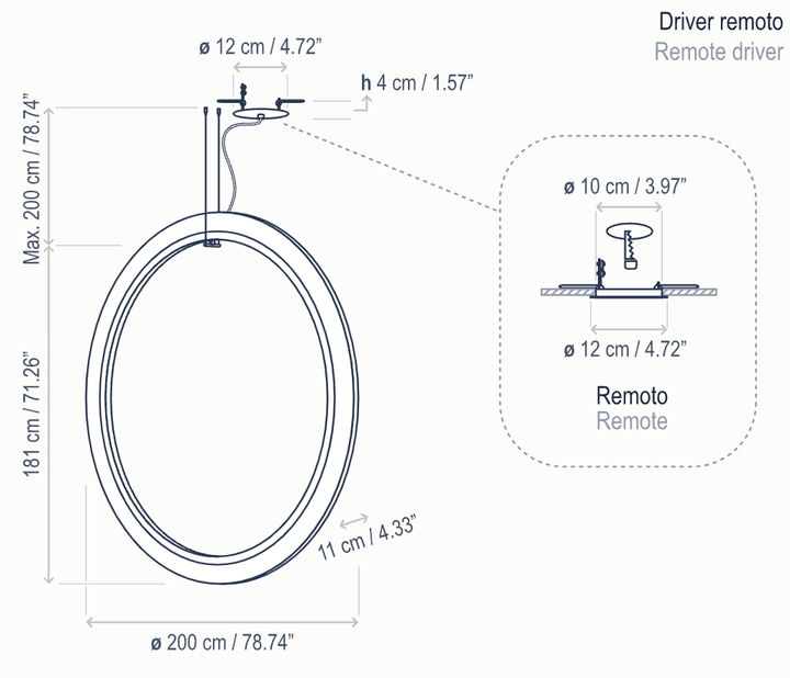 Roda S/200/V LED Dimmable Pendant - Bover - Pendants - White - Surface Canopy - HORNE