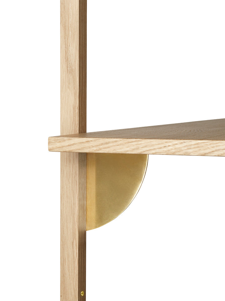 Sector Triple Wide - Ferm Living - Shelving - Dark Stained Ash/Black Brass - HORNE