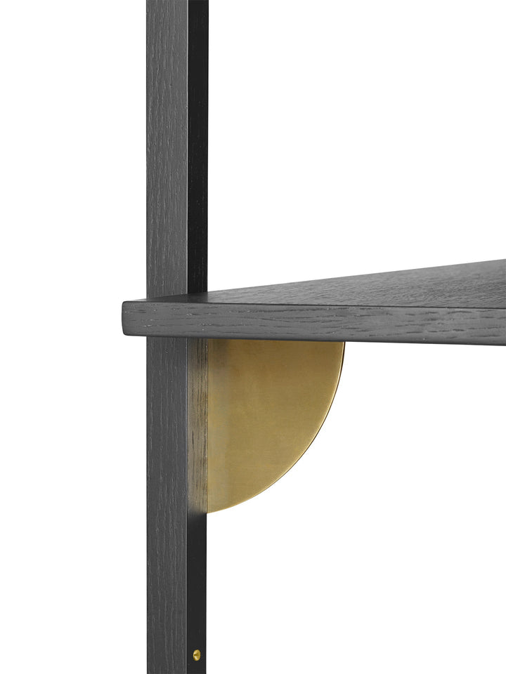 Sector Triple Wide - Ferm Living - Shelving - Natural Oak/Black Brass - HORNE