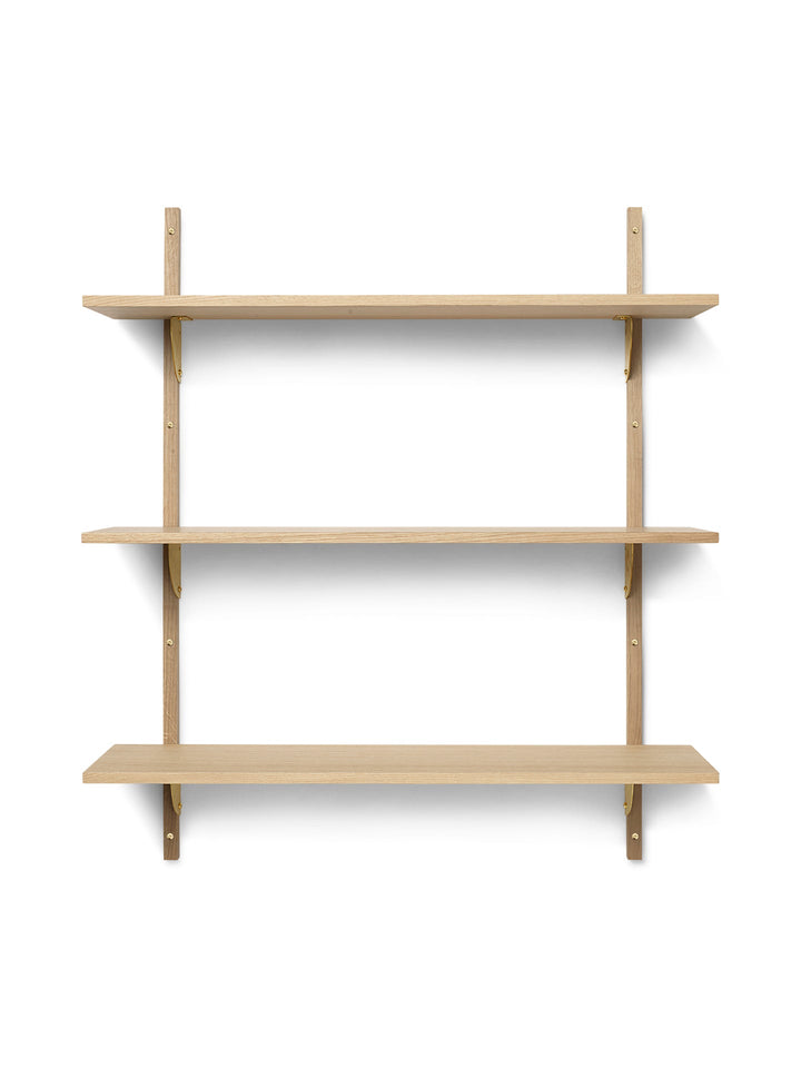 Sector Triple Wide - Ferm Living - Shelving - Natural Oak/Brass - HORNE