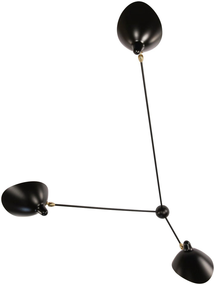 Serge Mouille 3-Still Arm Spider Wall Sconce