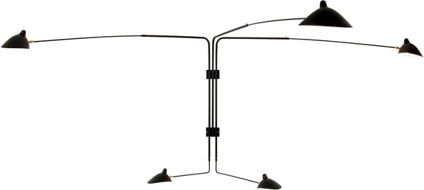 Serge Mouille 5-Rotating Straight Arm Sconce
