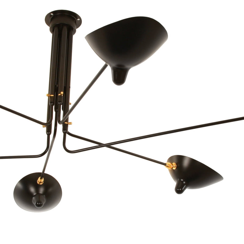Serge Mouille 6-Arm Rotating Ceiling Lamp