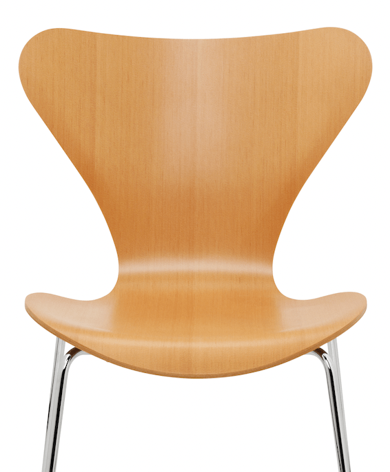 Series 7 - Clear Lacquered - Fritz Hansen - Chairs - Oregon Pine - Chromed Steel - HORNE