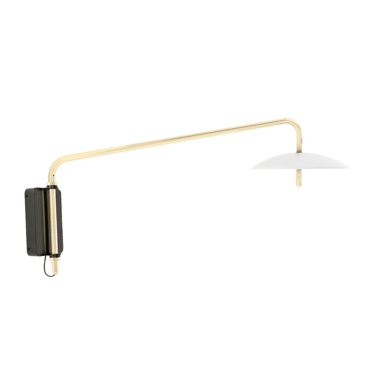 Signal Arm Sconce Short - Hardwired - Souda - Wall Sconces - White x Brass - 2700K - Warm White - HORNE