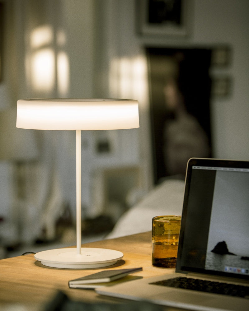 Sin Table Lamp - Large - Santa & Cole - Table + Task - White Grey - White Opal Methacrylate - HORNE