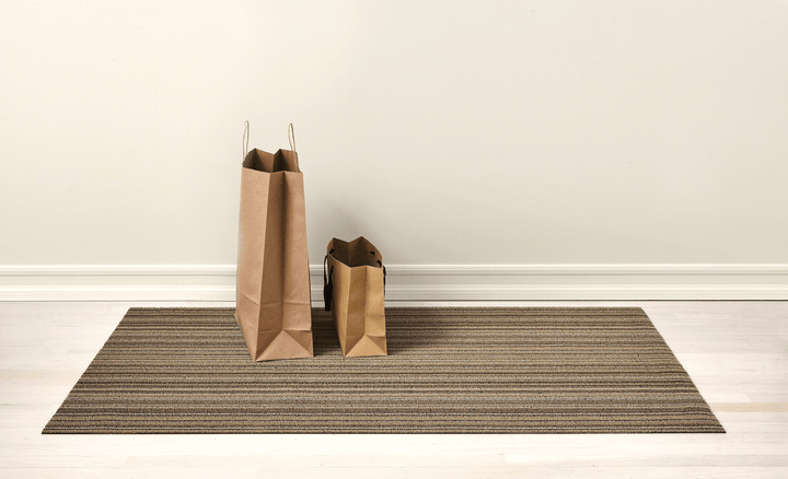 Skinny Stripe Shag Rug - Chilewich - Rugs - Mushroom - Doormat - HORNE