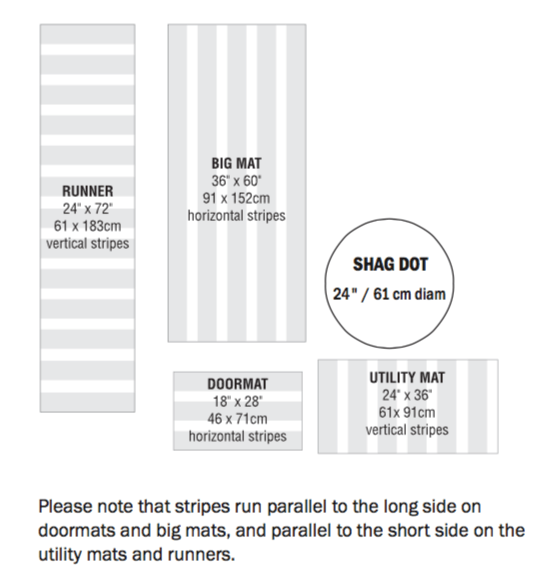 Chilewich Skinny Stripe Shag Floormat
