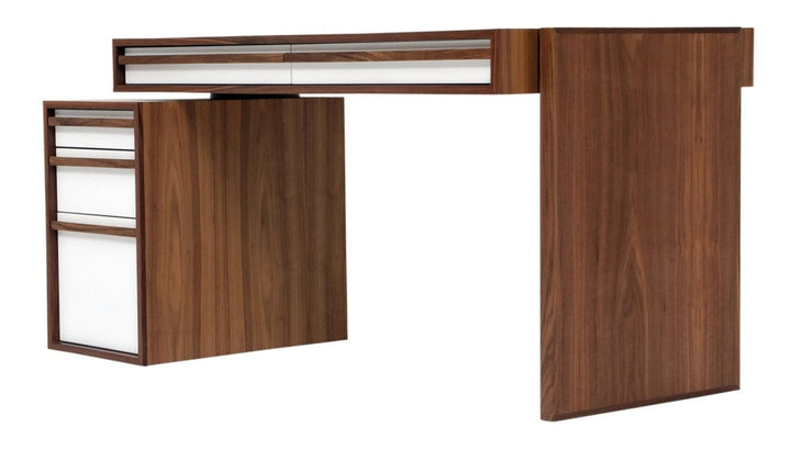 Small Walnut Writing Desk with Drawers by Artless