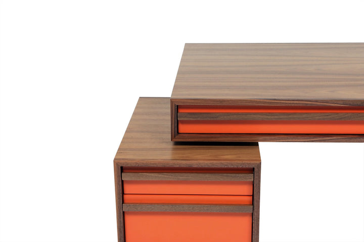 Small Walnut Writing Desk with Drawers by Artless