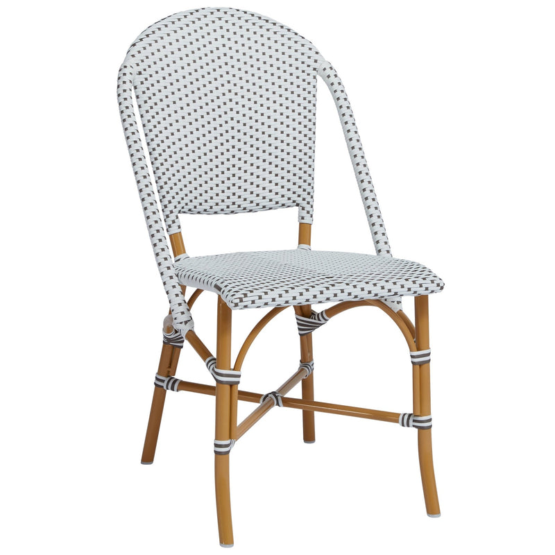Sofie Side Chair AluRattan - Sika Design - Chairs - White - White / Cappuccino Dots - HORNE
