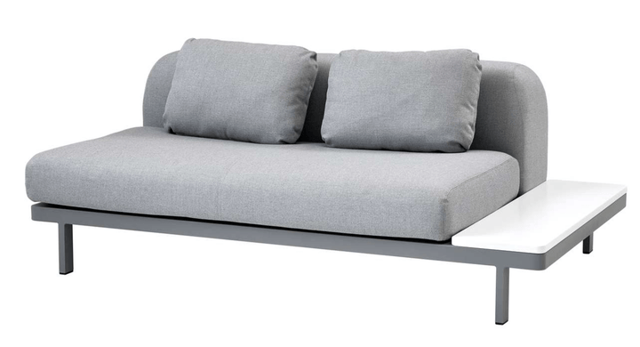 Space 2 - Seater Sofa - Cane Line - Outdoor Furniture - Short Teak Side & Long Cushion - HORNE