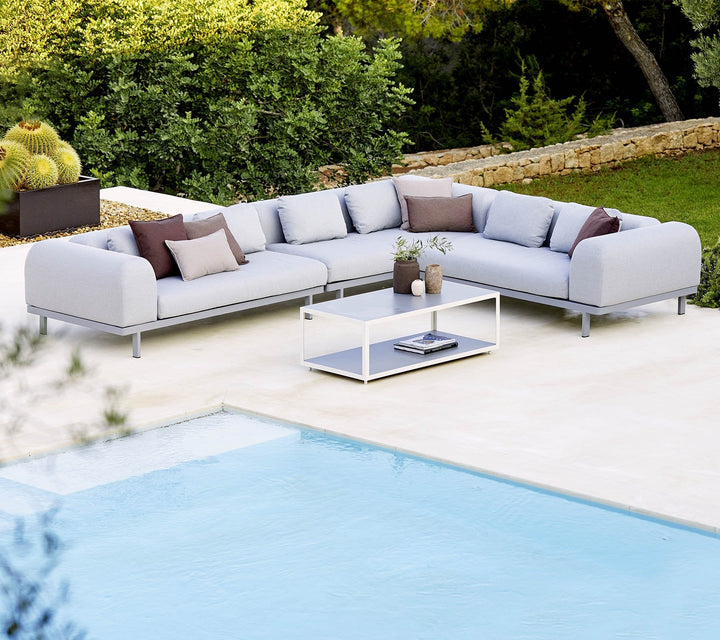 Space 2 - Seater Sofa - Cane Line - Outdoor Furniture - Long Teak Side & Short Cushion - HORNE