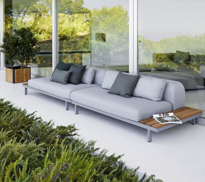 Space 2 - Seater Sofa - Cane Line - Outdoor Furniture - Long Teak Side & Short Cushion - HORNE