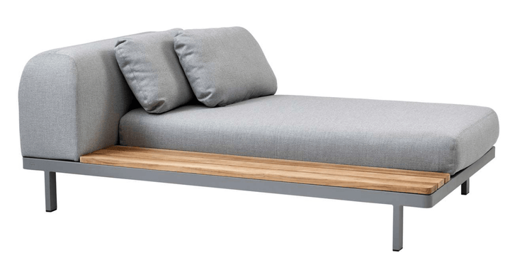 Space 2 - Seater Sofa - Cane Line - Outdoor Furniture - Long Teak Side & Short Cushion - HORNE