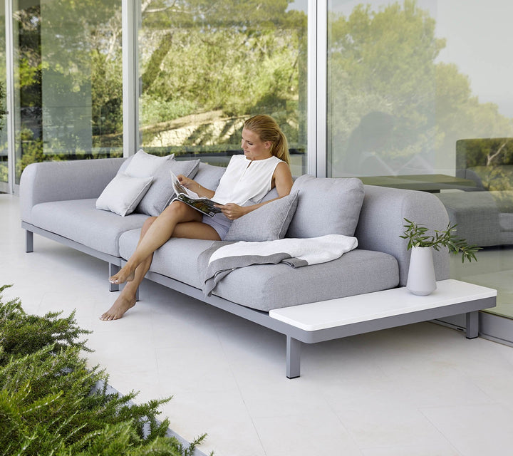 Space 2 - Seater Sofa - Cane Line - Outdoor Furniture - Long Teak Side & Short Cushion - HORNE