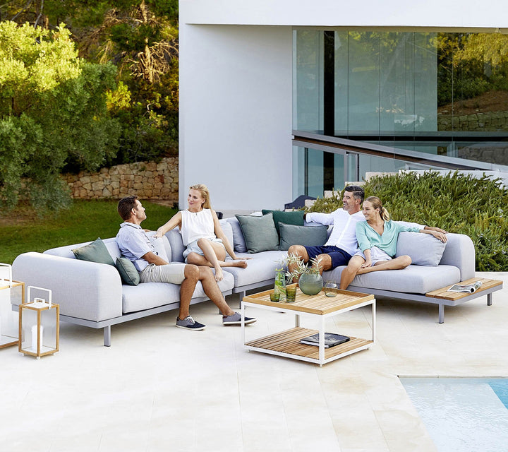 Space 2 - Seater Sofa - Cane Line - Outdoor Furniture - Long Teak Side & Short Cushion - HORNE