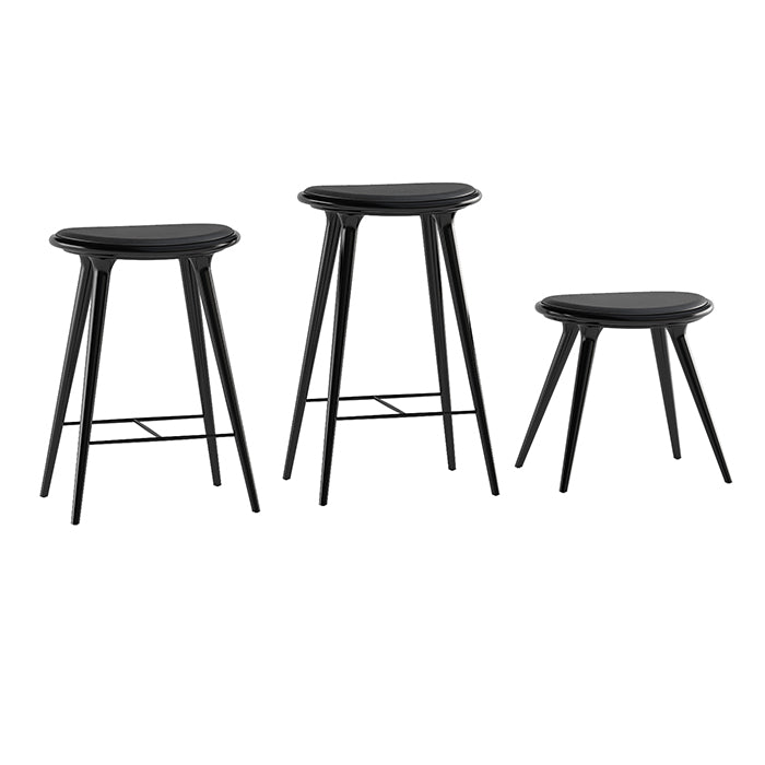 Black Lacquer Space StoolsMater