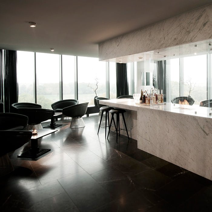 Black Lacquer Space StoolsMater