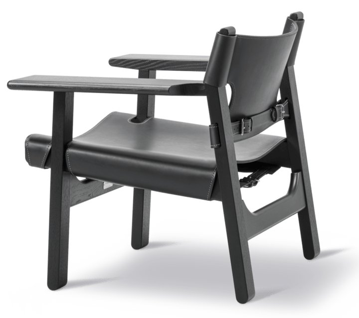 Spanish Chair - Fredericia - Chairs - Black Leather/Black Lacquered Oak - HORNE