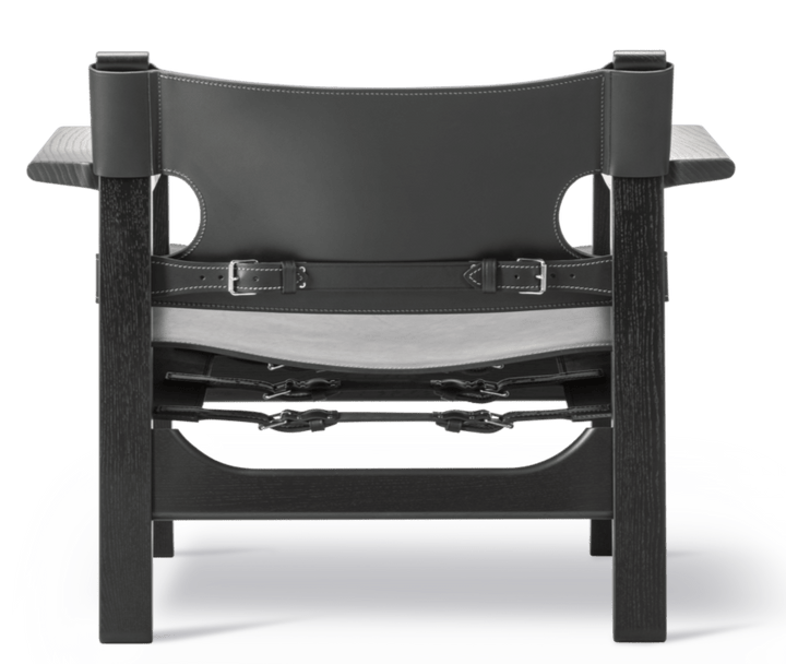 Spanish Chair - Fredericia - Chairs - Black Leather/Black Lacquered Oak - HORNE