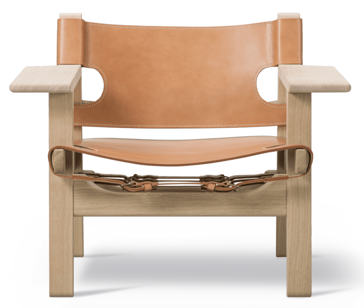 Spanish Chair - Fredericia - Chairs - Natural Saddle Leather/Soaped Oak - HORNE