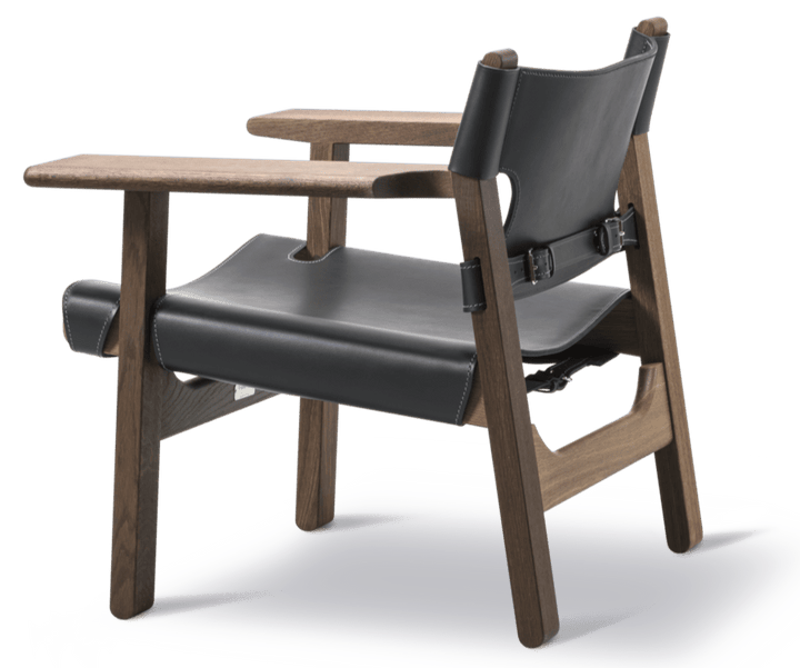 Spanish Chair - Fredericia - Chairs - Black Leather/Smoked Oak - HORNE
