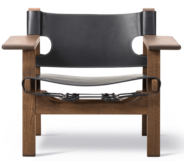 Spanish Chair - Fredericia - Chairs - Black Leather/Smoked Oak - HORNE