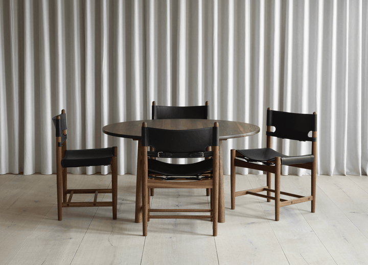 Spanish Dining Chair - Fredericia - Chairs - Black Leather/Smoked Oak - HORNE