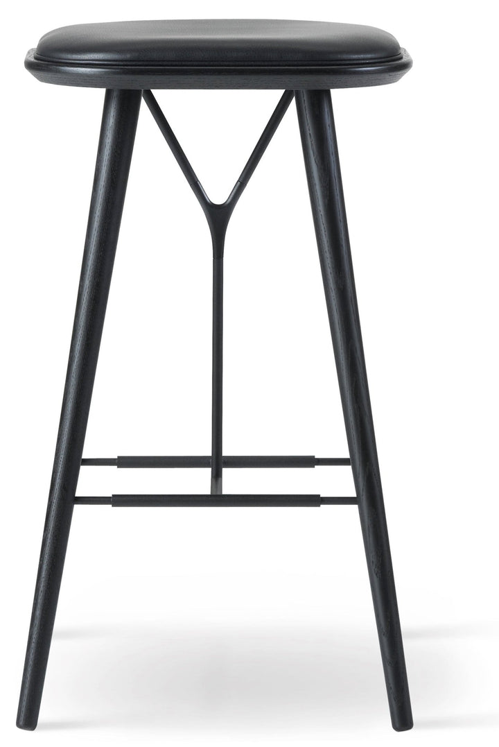 Spine Wood Base Stool - Black Lacquered Oak - Fredericia - Stools + Benches + Ottomans - Bar Height - Primo 88 - HORNE