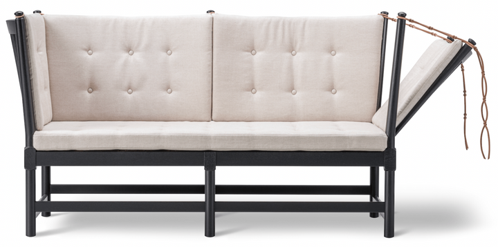 Spoke - Back Sofa - Black Lacquered Oak - Fredericia - Sofas - Natural Linen - HORNE