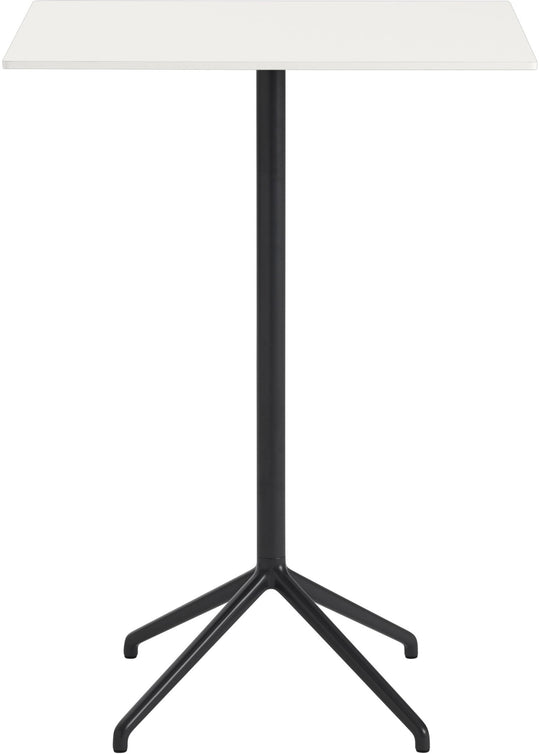 Still Rectangular Cafe Table - Large - Muuto - Table + Task - White Top & Black Base - HORNE