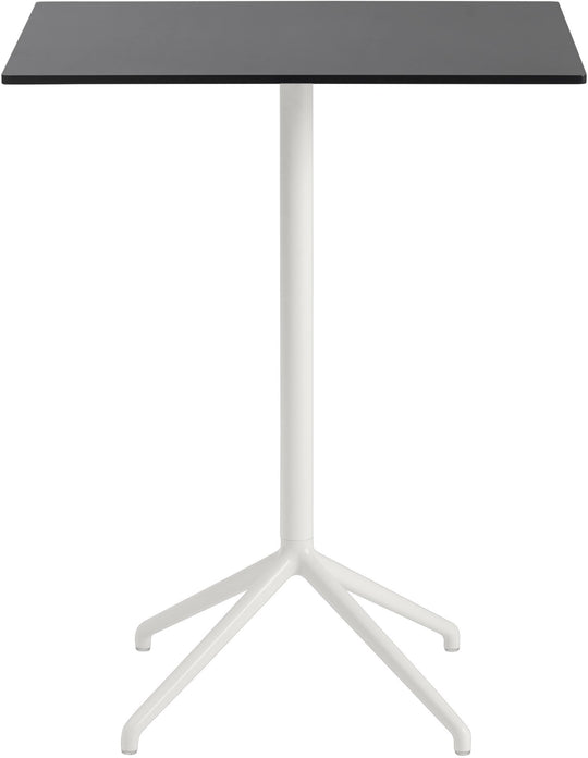 Still Rectangular Cafe Table - Medium - Muuto - Table + Task - Black Top & White Base - HORNE