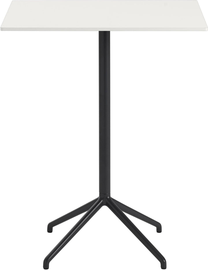 Still Rectangular Cafe Table - Medium - Muuto - Table + Task - White Top & Black Base - HORNE