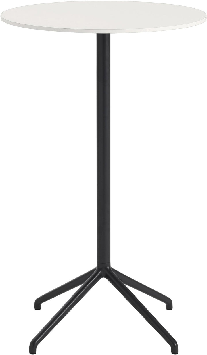 Still Round Cafe Table - Large - Muuto - Table + Task - White Top & Black Base - HORNE