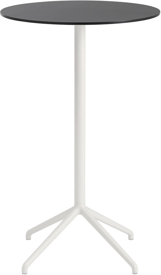 Still Round Cafe Table - Large - Muuto - Table + Task - Black Top & White Base - HORNE