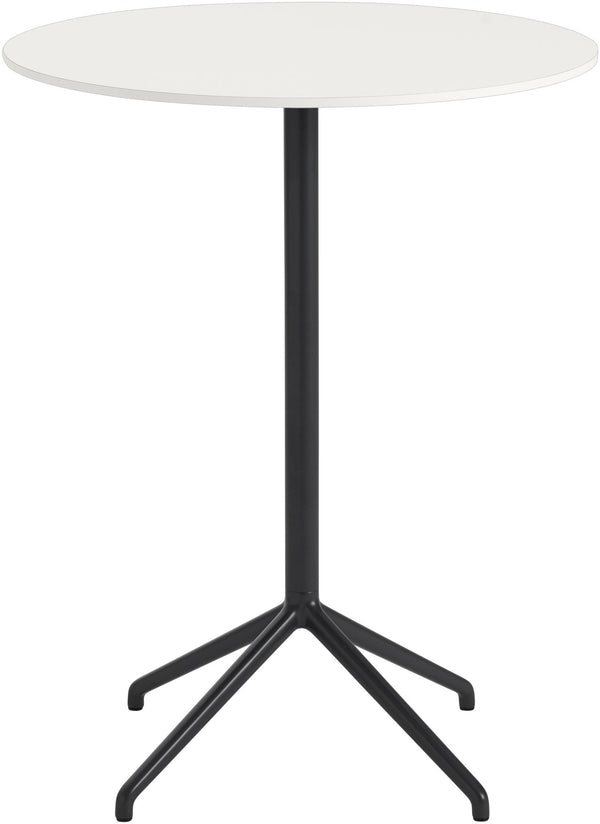 Still Round Cafe Table - Medium - Muuto - Table + Task - White Top & Black Base - HORNE