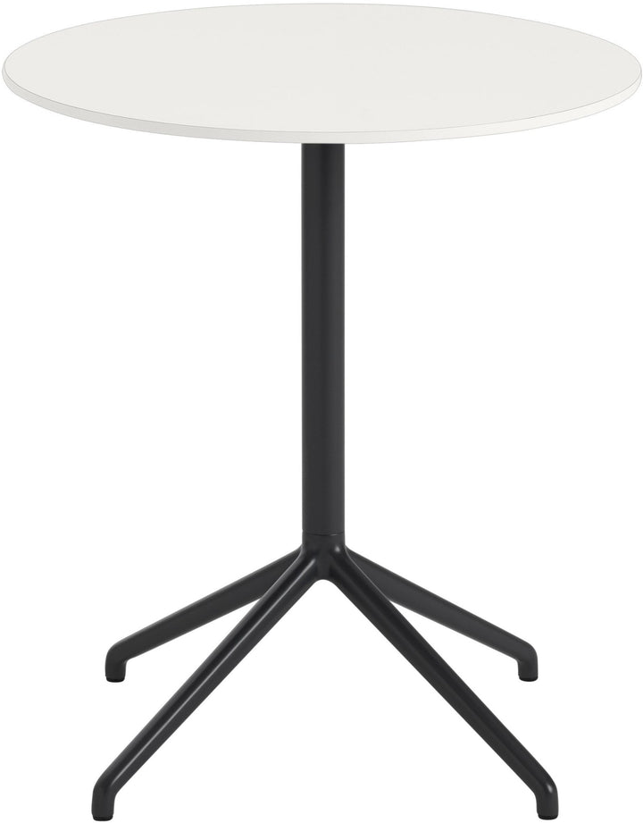 Still Round Cafe Table - Small - Muuto - Table + Task - White Top & Black Base - HORNE